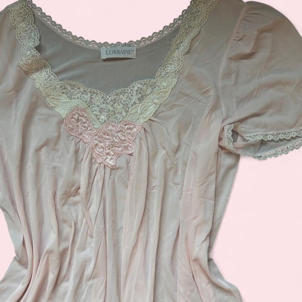 Pink vintage lace nightgown